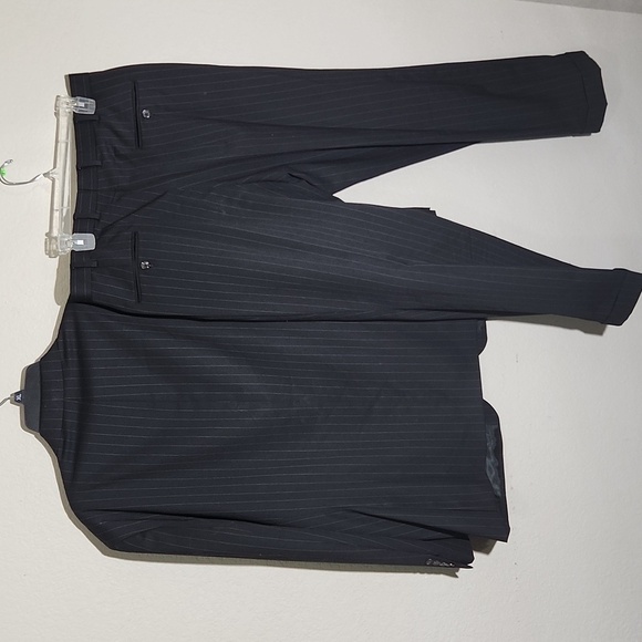 Chaps mens Blazer woolmark suit pinstripe coat 46R pants 38 x 30 100% wool 2pc - Picture 6 of 16